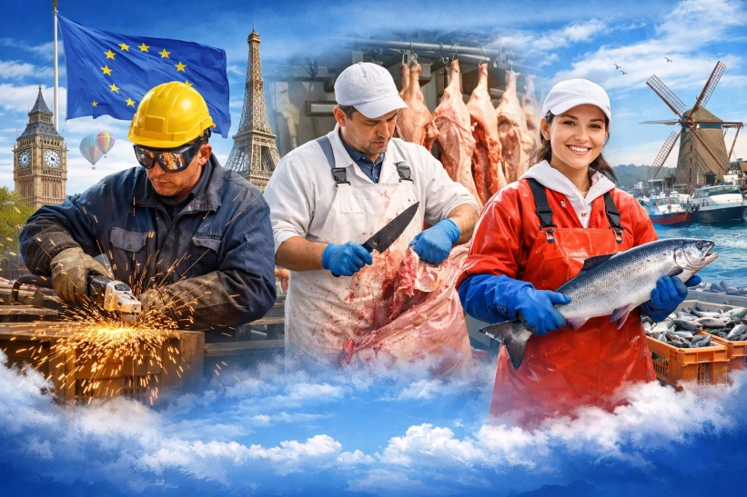 Việc làm cơ khí, mổ thịt, thủy sản tại Châu Âu